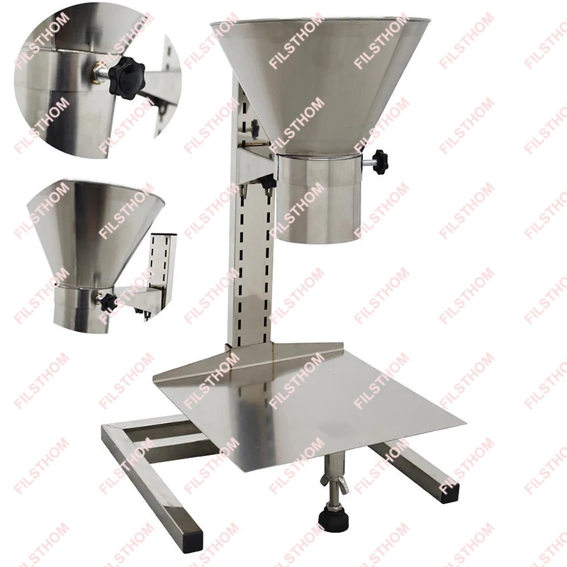 Manual Filling Feeding Funnel 304 Stainless Steel With Vertical Support Frame For Filling Food Particule Powder Kitchenware