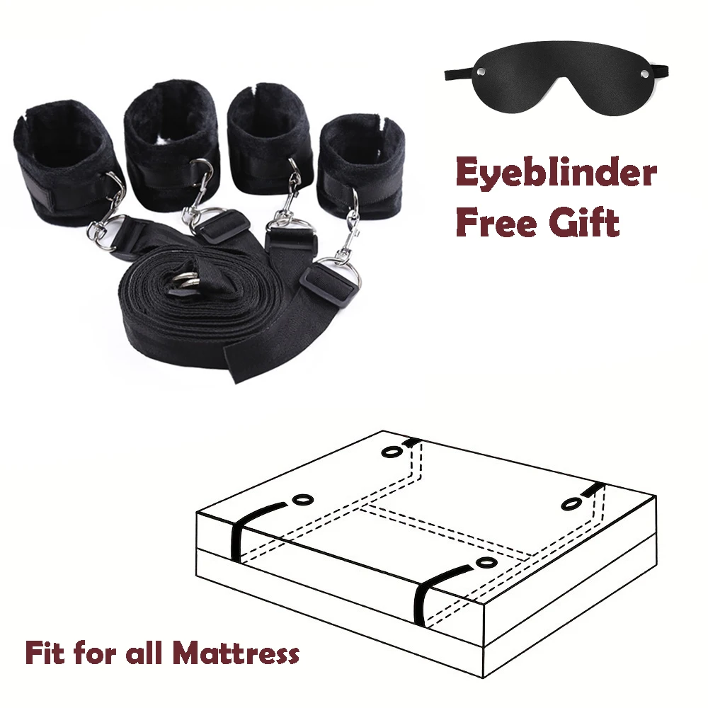 زوجين السرير ألعاب الجنس حزام نظام BDSM السرير ضبط النفس آلة الجنس الإناث تكبيل الكاحل الأصفاد مفتوحة الساق الأشرطة ايبليندر لعبة الجنس #2