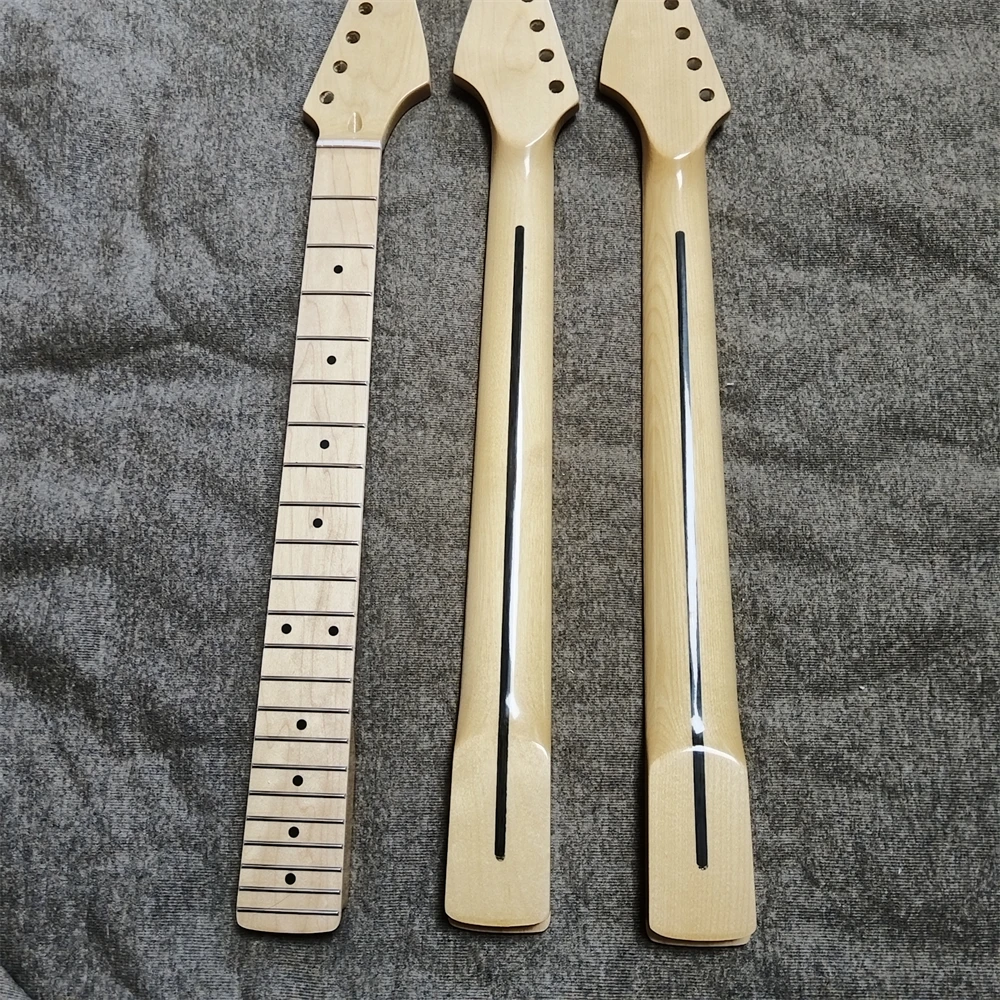 22 Frets 42mm Nut 6 Strings Maple Electric Guitar Neck Maple Fretboard Glossy Paint Wood Color Guitar Parts Accessories