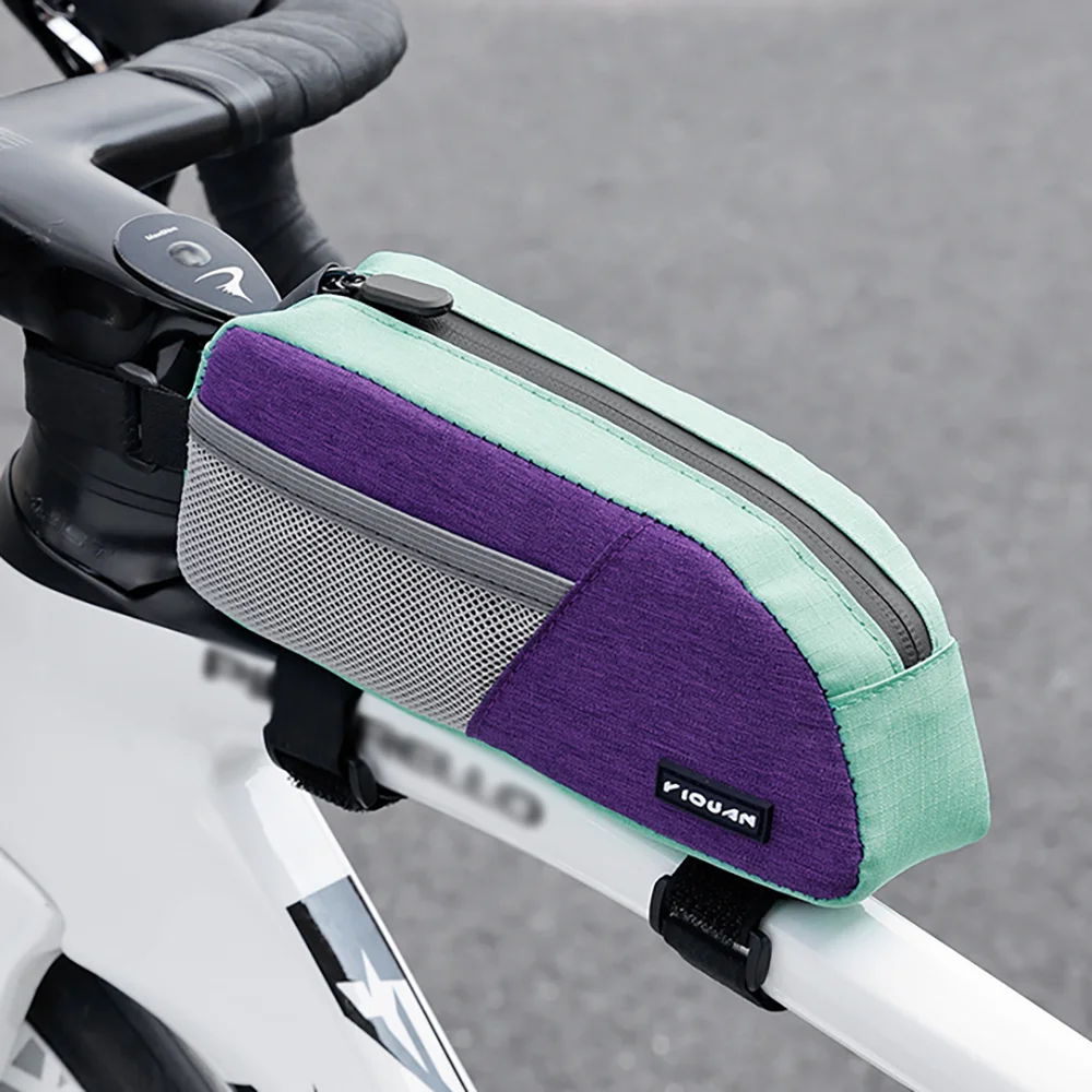 Fahrradschlauchtasche, farbblockierte vordere Trägertasche, Aufbewahrungstasche für Mountainbikes und Rennräder, großes Fassungsvermögen