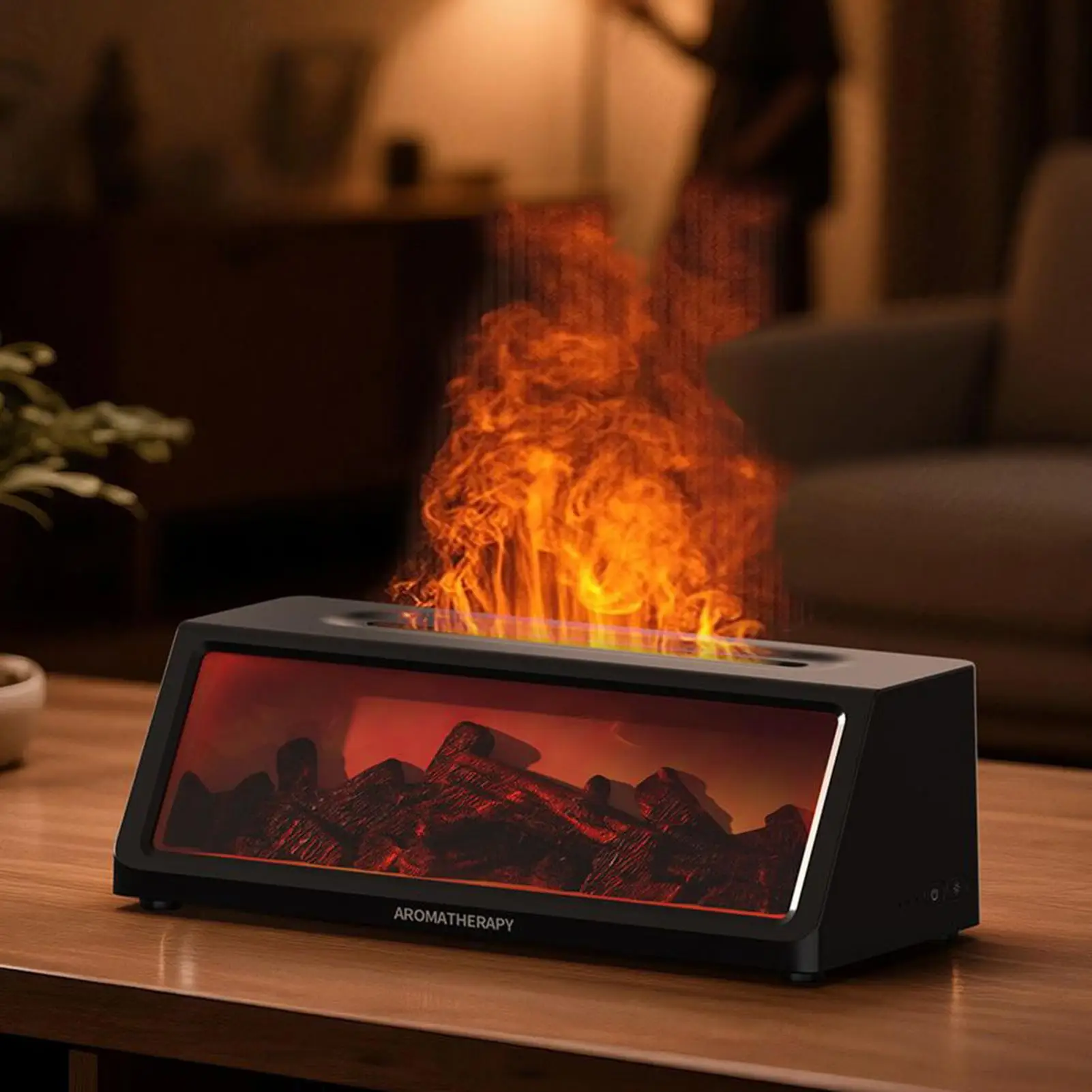 Mist Humidifier Retro Scent Diffusers Charcoal Stove-Shaped Bedside Ultrasonic Air Humidifier Night Lamp For Living Room Bedroom