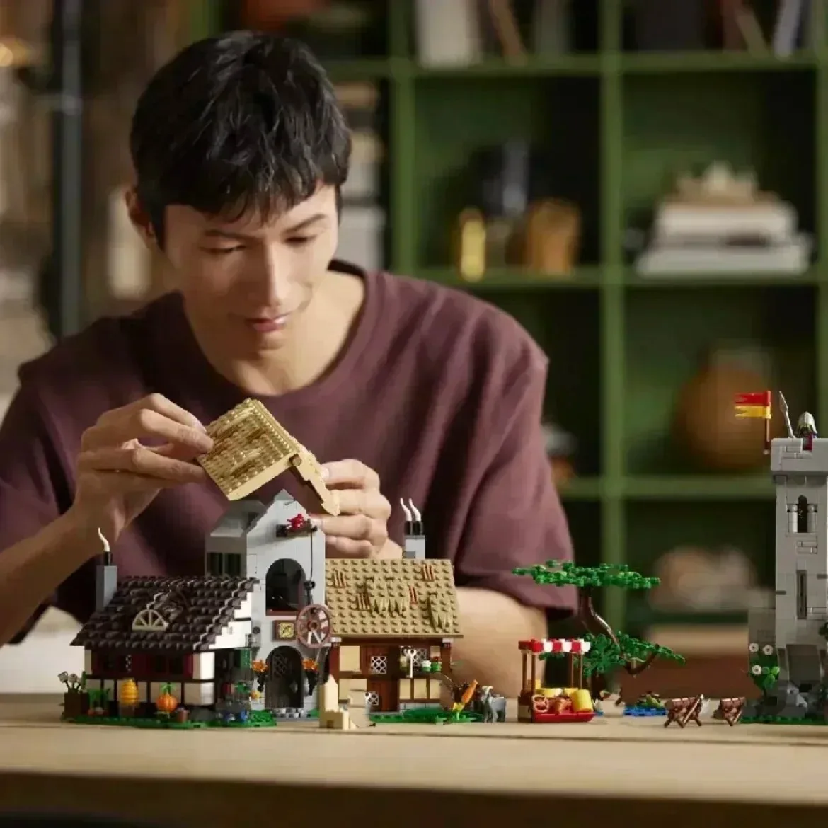 3304PCS 중세 마을 광장 빌딩 블록 벽돌 유럽 건축 창의적인 어린이 성인 장난감 선물