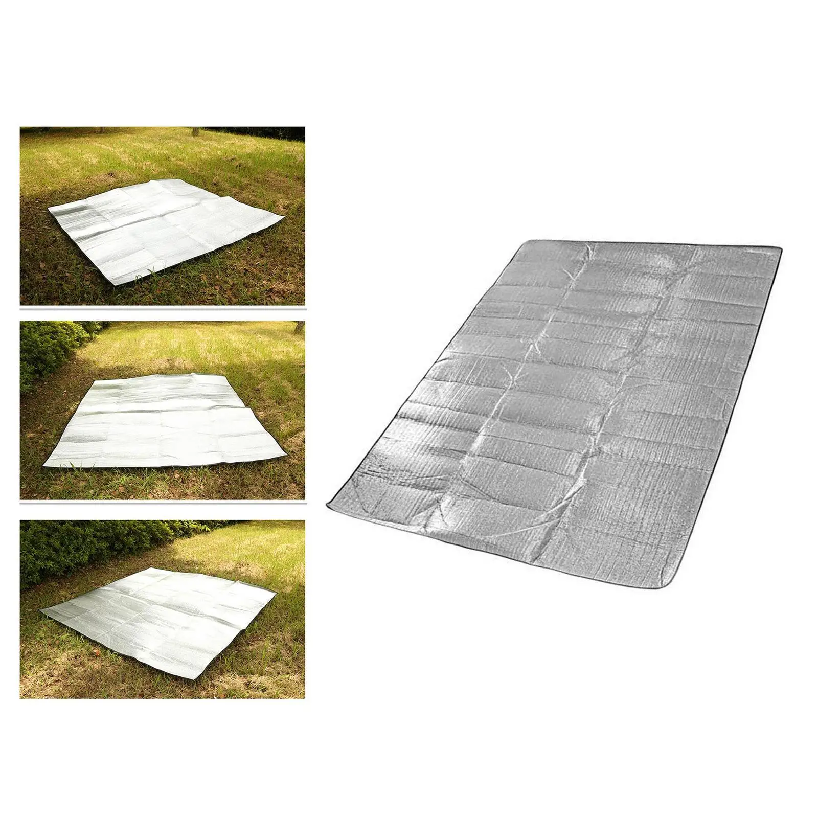 Camping Mat Foam Foil Blanket Insulation Tent Pad Portable Square Moistureproof Sleeping Tent Pad Camping Mat for Beach Tent