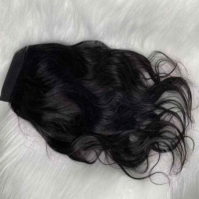 12A Coda di cavallo lunga ondulata hollywoodiana avvolgente Clip per capelli umani con onda del corpo in parrucchino biondo 8-30" per un look elegante da donna