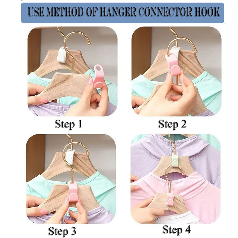 5/10Pcs Clothes Hanger Connector Hooks Mini Cloth Hanger Extender Clips Cascading Hanger Hooks Plastic Hook Hangers Space Saving