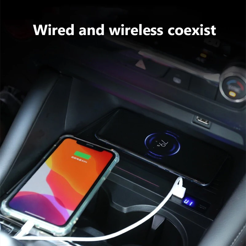 15W For Mazda 3 Axela BP 2019-2021 Car Wireless Charger Special Mobile Phone Fast Charging Plate Car Electronics Accessories