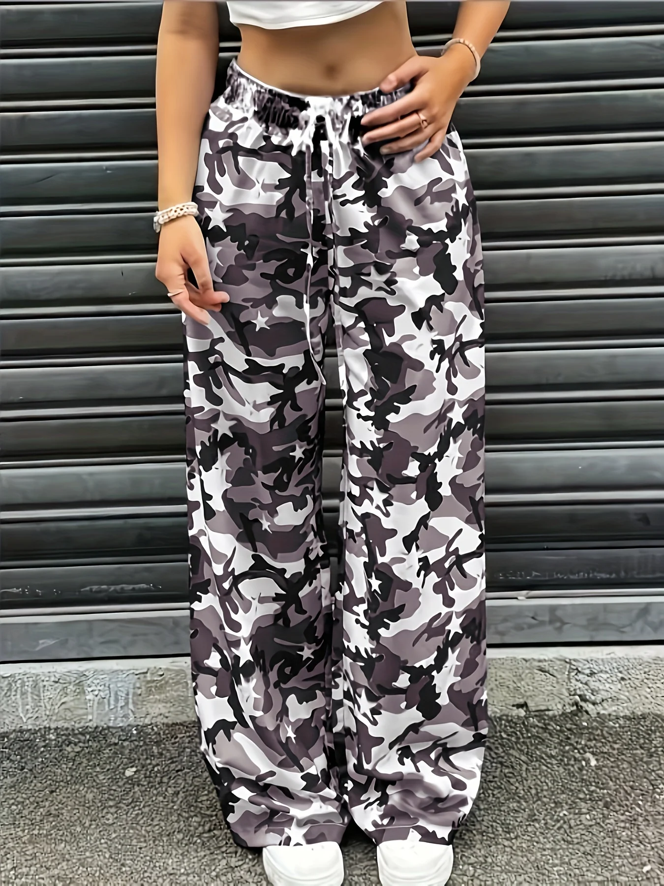 2026 Camouflage Star Print Pants for Women, Quick Dry Breathable Trousers Streetwear Casual Kids Pants for Daily & Street Style