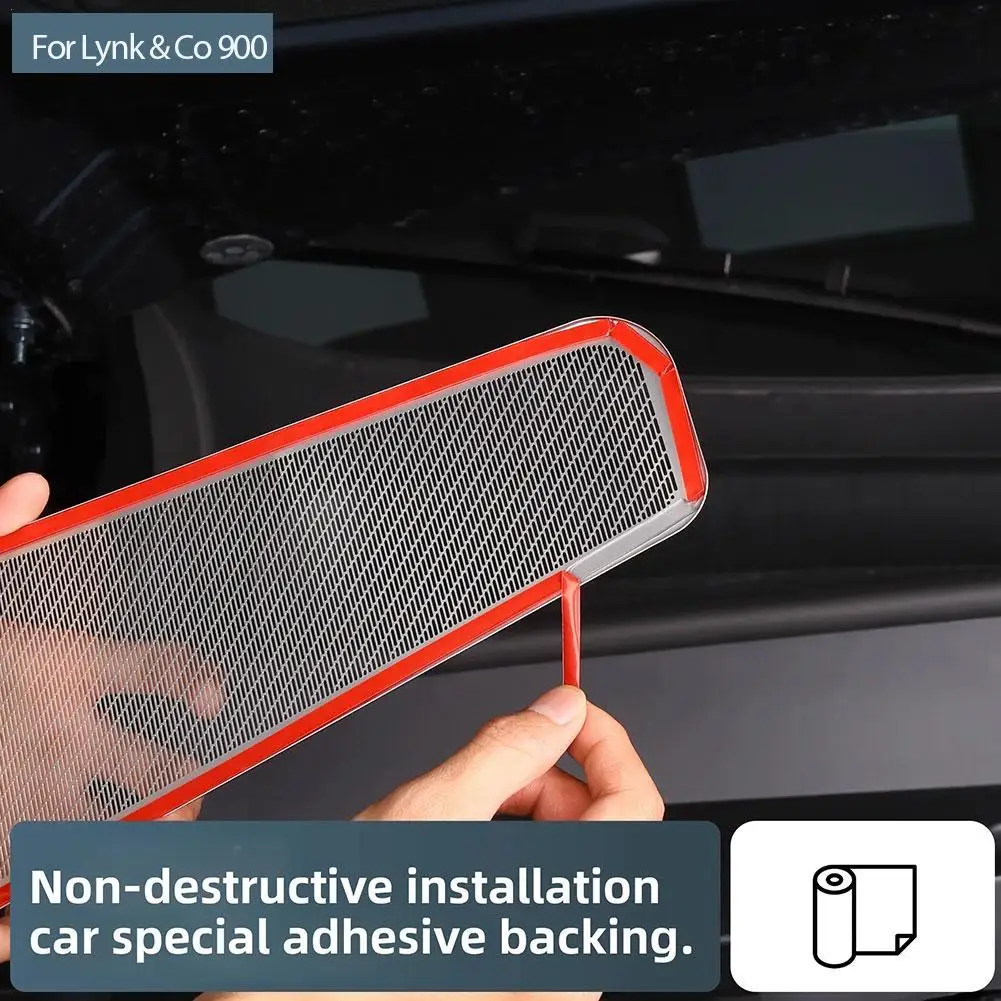 

For Lynk&Co 900 2025 2026 instrument panel Front Hood Dust Protection Cover Stainless Steel Air Outlet Protector Interior Trim