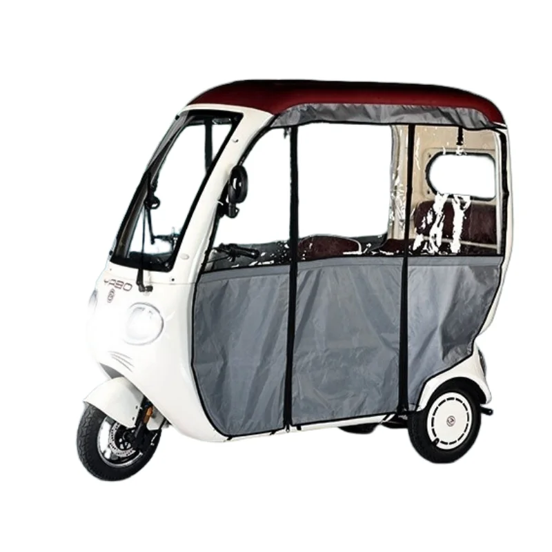 1000 watt electric tricycle rainproof canopy double row seats