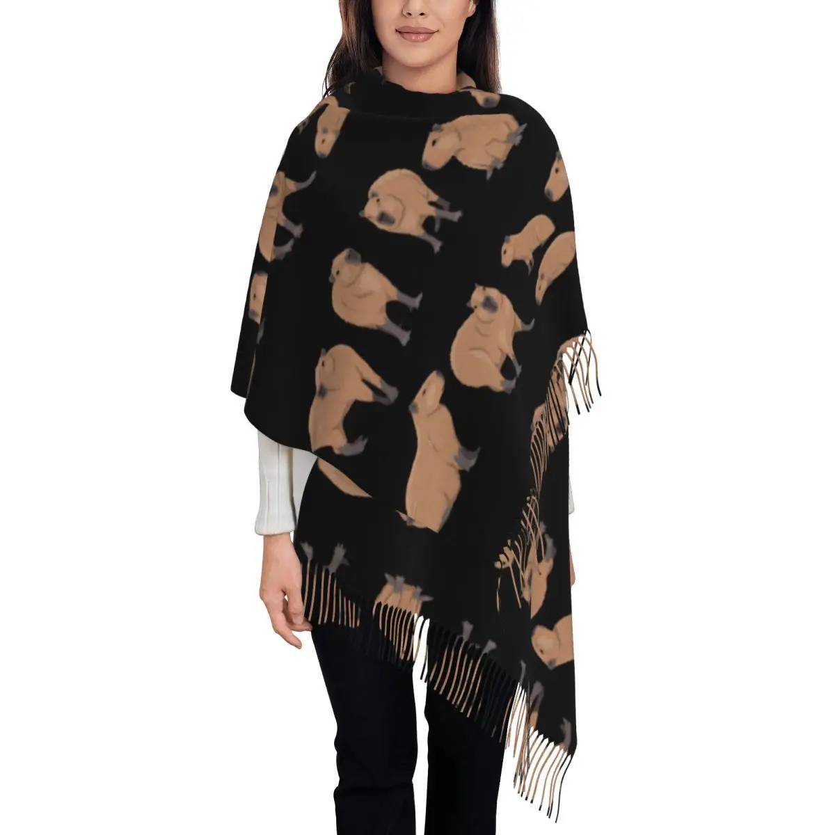 Capybara Hydrochoerus Wild Animals Scarf for Women Warm Winter Cashmere Shawl Wrap Long Shawl Scarf Lightweight