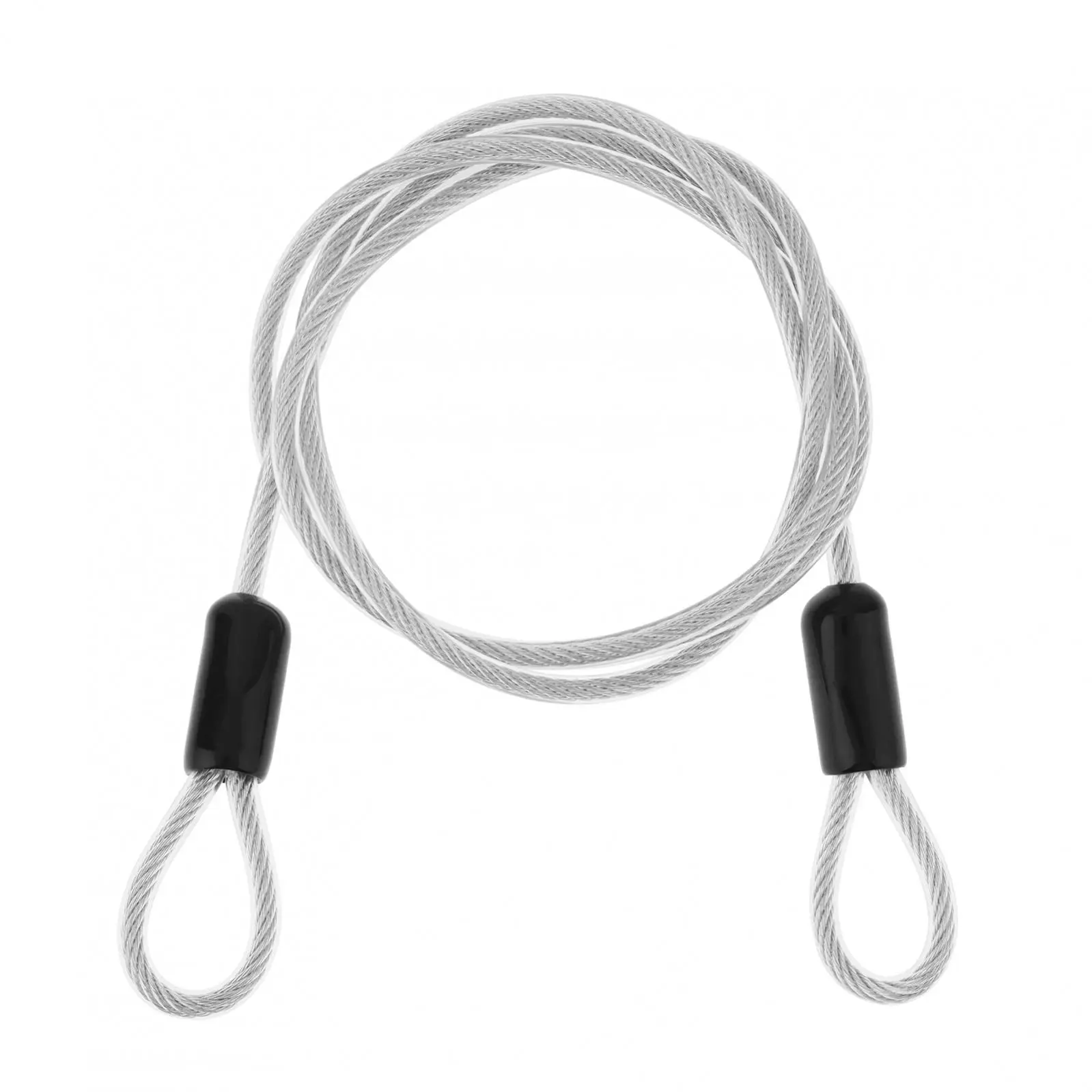 4 mm 100 cm/39 Zoll Stahlkabel-Fahrradschloss mit Doppelschlaufen, Mini- und tragbares Kabelschloss mit PVC-Abdeckung – Detail 3