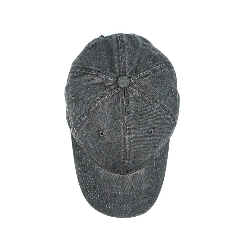 New Solid Color Custom Logo Embroidery Baseball Cap Men Dad Hat Unisex Hip Hop Cap Adult Vintage Washed Denim Trucker Cap
