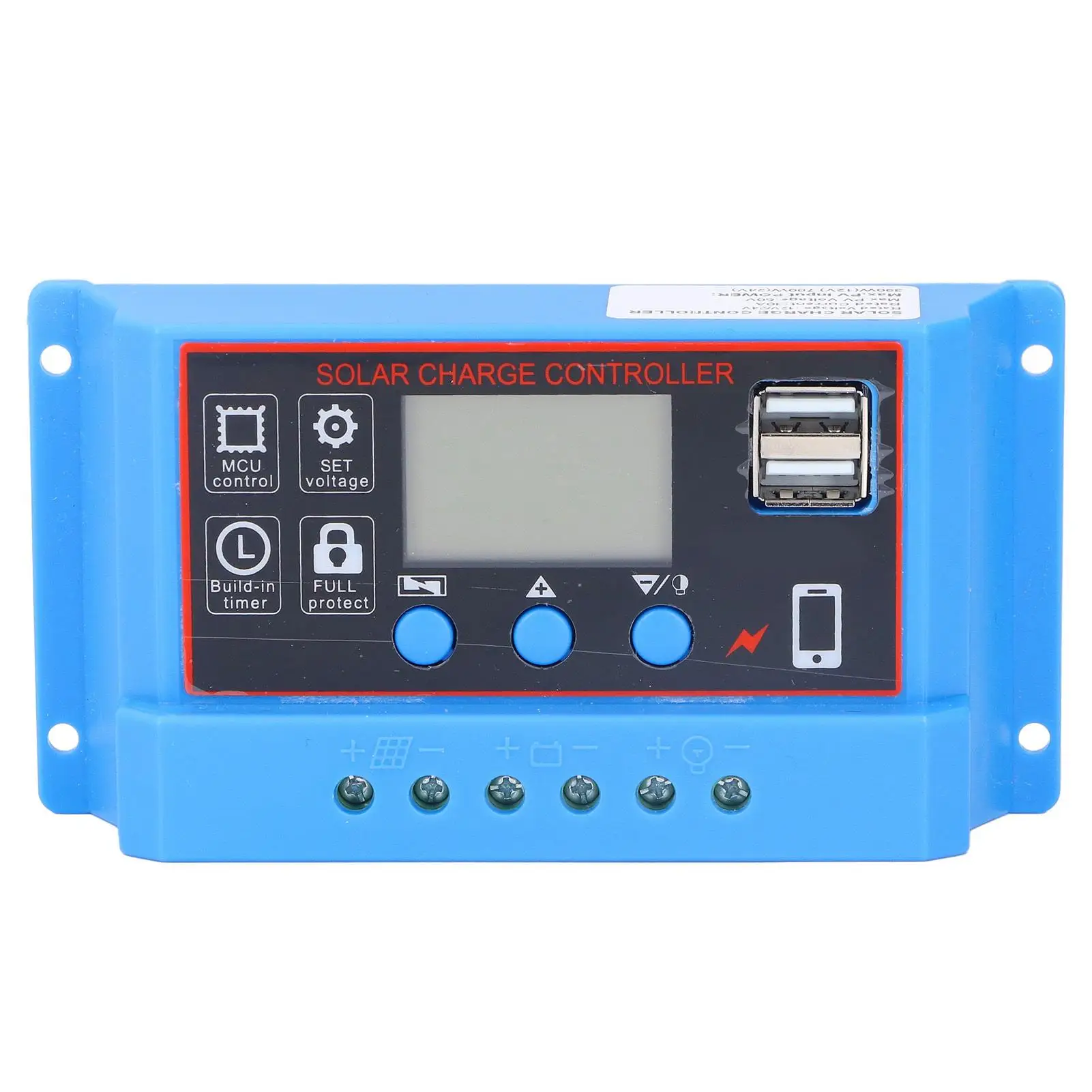 

12V 24V 10A Solar Panel Charge Controller with LCD Display PWM Charging Regulator for Photovoltaic System