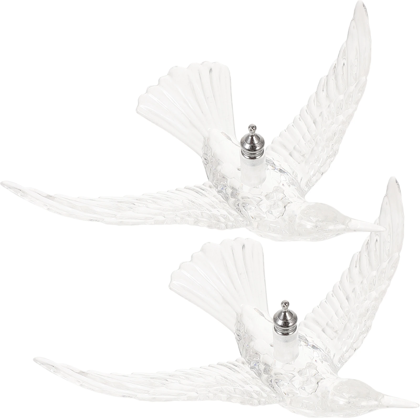 

2pcs Crystal Hummingbird Hanging Decor 14cm 10cm DIY Transparent Wedding Party Ceiling Bird Ornament Home Bedroom Decor