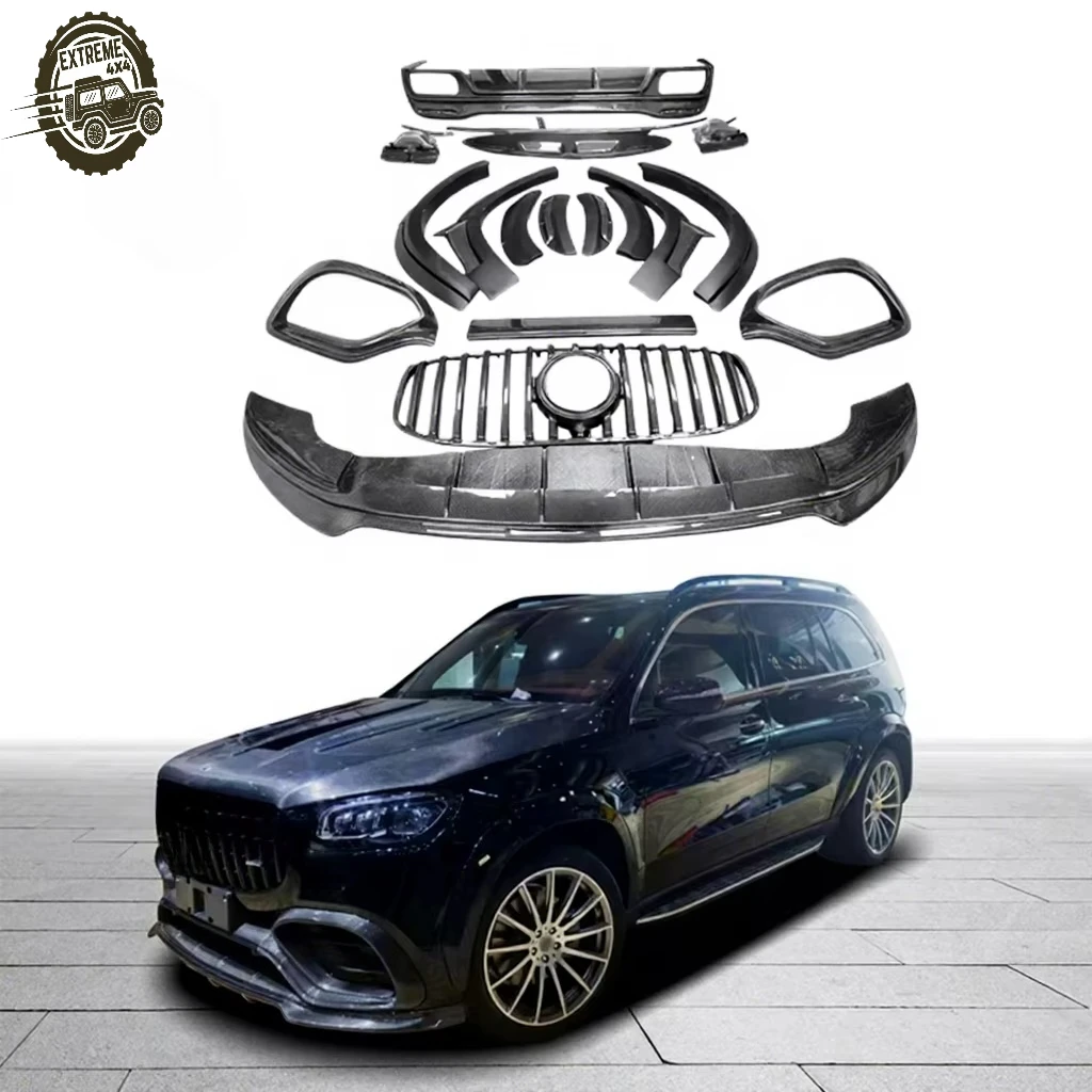 Lar-te Style Carbon Fiber Body Kit for Mercedes Benz GLS63 X167 Front Lip Vents Front Grille Wheel Eyebrow Rear Spoiler Bodykit