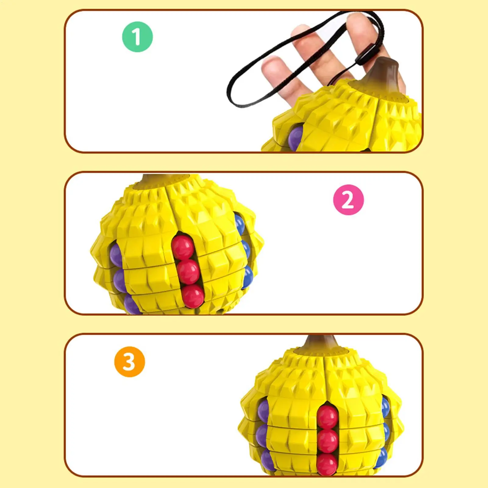 Fidget Toys Cube Durian Shape Rotating Bean Cube Puzzle Entertainment Calming Gadget For Child Youth Men Women Family