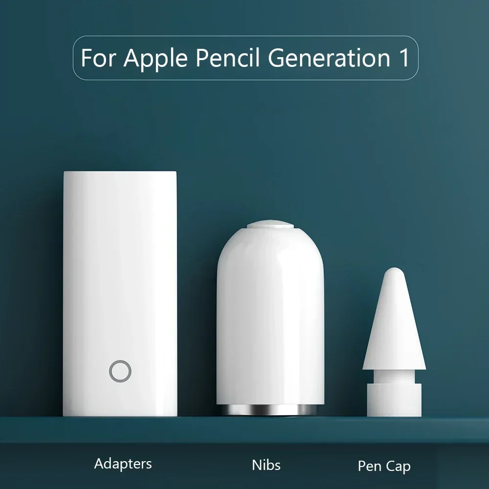 3PCS/Set for Apple Pencil 1st Generation Accessories Replacement Stylus Nib Pencil Cap Mini Connector Charging Adapter for IPad