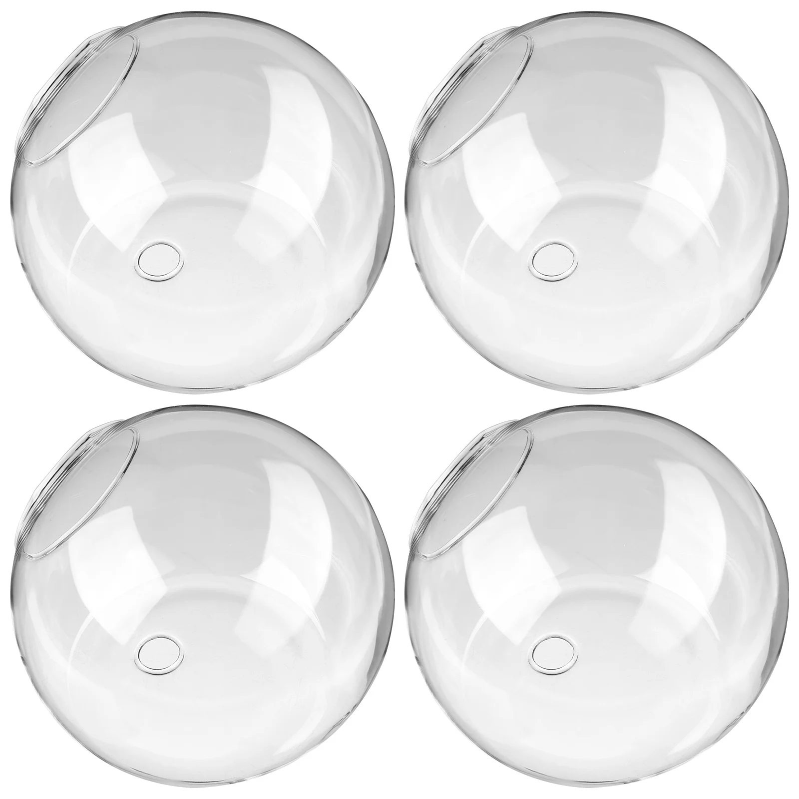 

4Pcs Glass Wall Planters Rounded Tanks Space Saving Propagation Station Hanging Decor for Indoor Hydroponic Plants Elegant