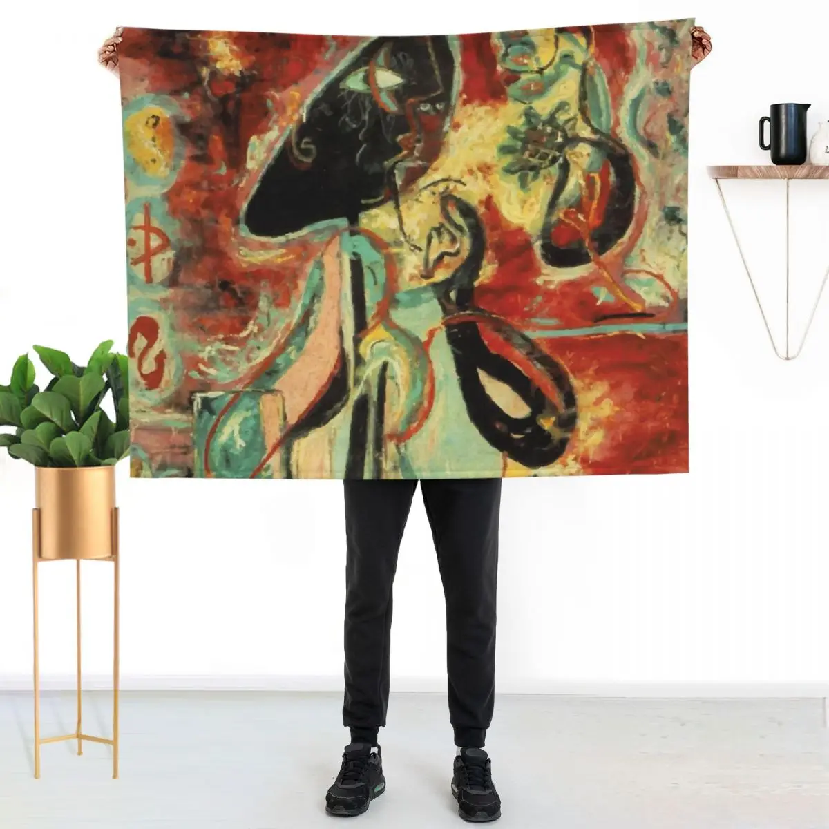 Jackson Pollack | Moon Woman Throw Blanket Luxury St Flannels Camping Cute blankets ands Sofa Throw Blankets