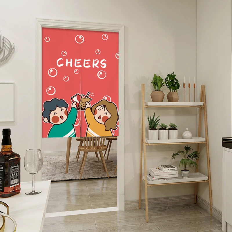

Modern mat Cartoon Door Curtain Light Bloing Feng ui Partition ort Bedroom Semi-Door Curtain Home Textile