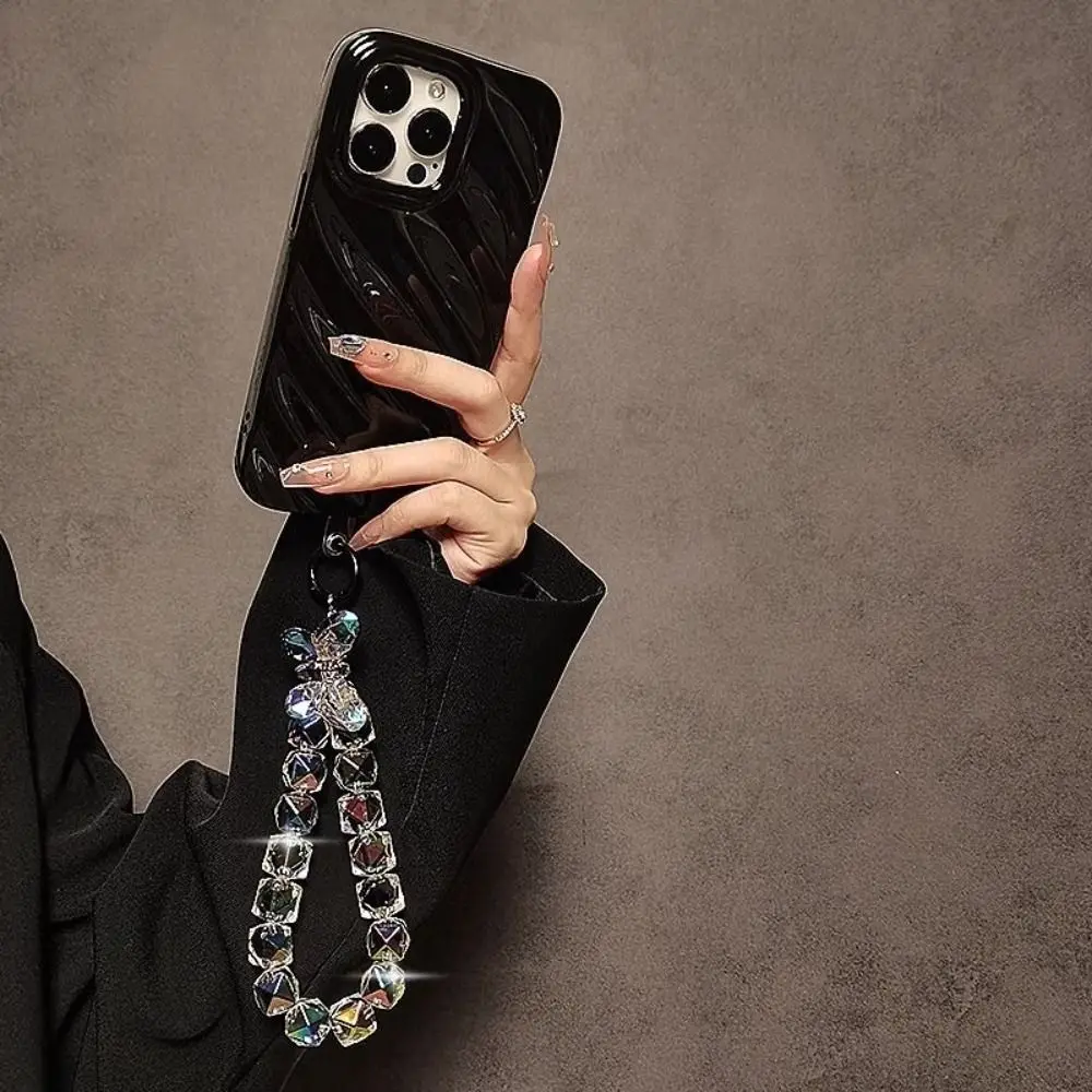 크리스탈 구슬 아크릴 휴대폰 랜야드 지갑 가방 펜던트, 내구성 반짝이 블링 폰 참 스트랩