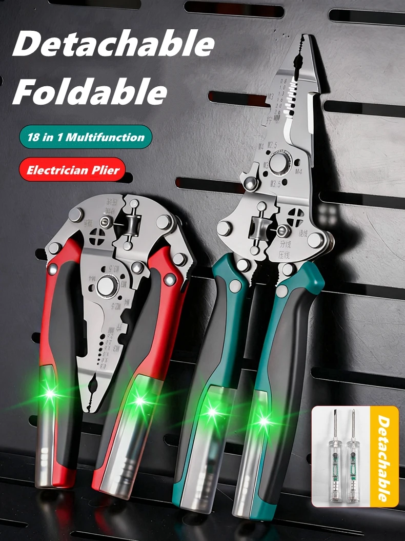 

F썹be Многофункциональный электрический складной обжимной инструмент для зачистки проводов, кусачки для снятия изоляции, инструменты для электрических испытаний