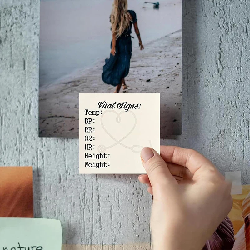 3 Inch Nurse To Do List NotepadVital Signs Sticky Notes Daily Health Monitoring Log Compact Nursing Record Pad For Patient Care