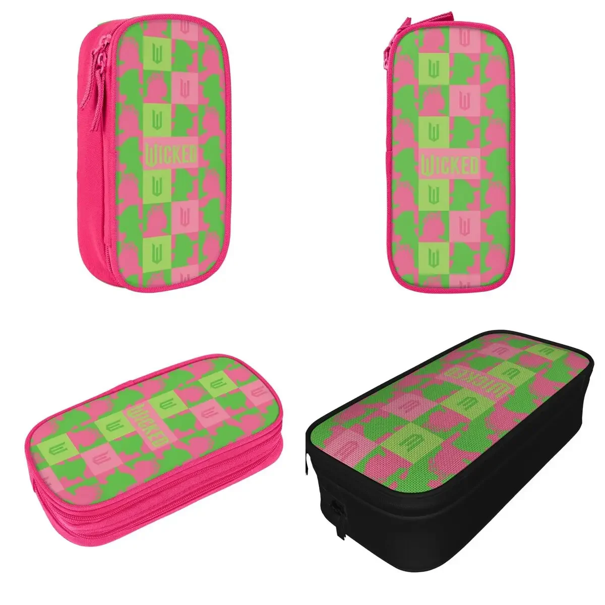 Cute Wicked For Good Pencil Cases Pink Green Pencil Pouch Pen Box for Student Large Storage Bag School Supplies Gift Stationery