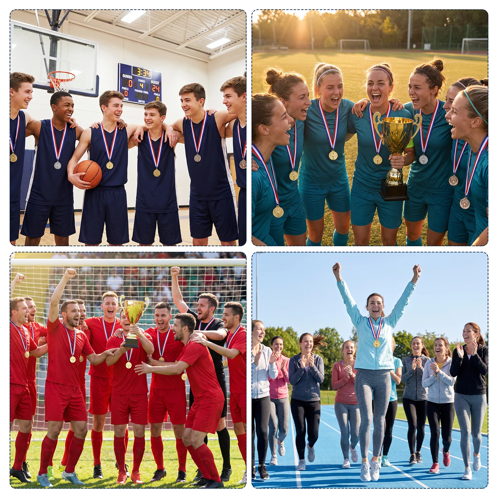 24 Stück Zinklegierungs-Auszeichnungsmedaillen in Gold, Silber und Bronze, 1., 2. und 3. Platz-Preise, Siegermedaillen für Sportveranstaltungen und Schulpreise – Detail 10