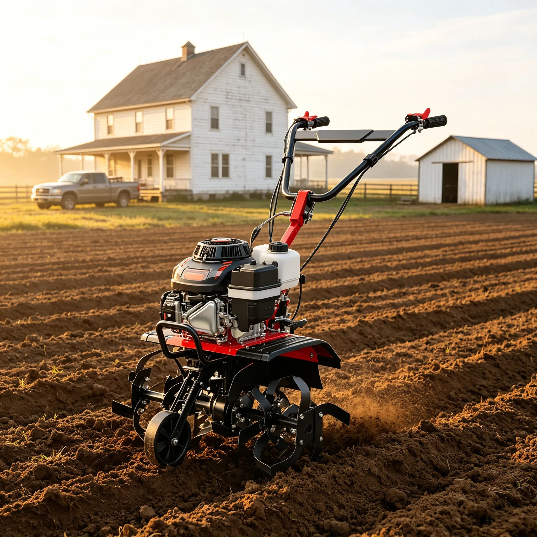 Bison Multifunctional Mini Walking Tractos Micro Tillage Machine Diesel Power Tiller Cultivator Weeder