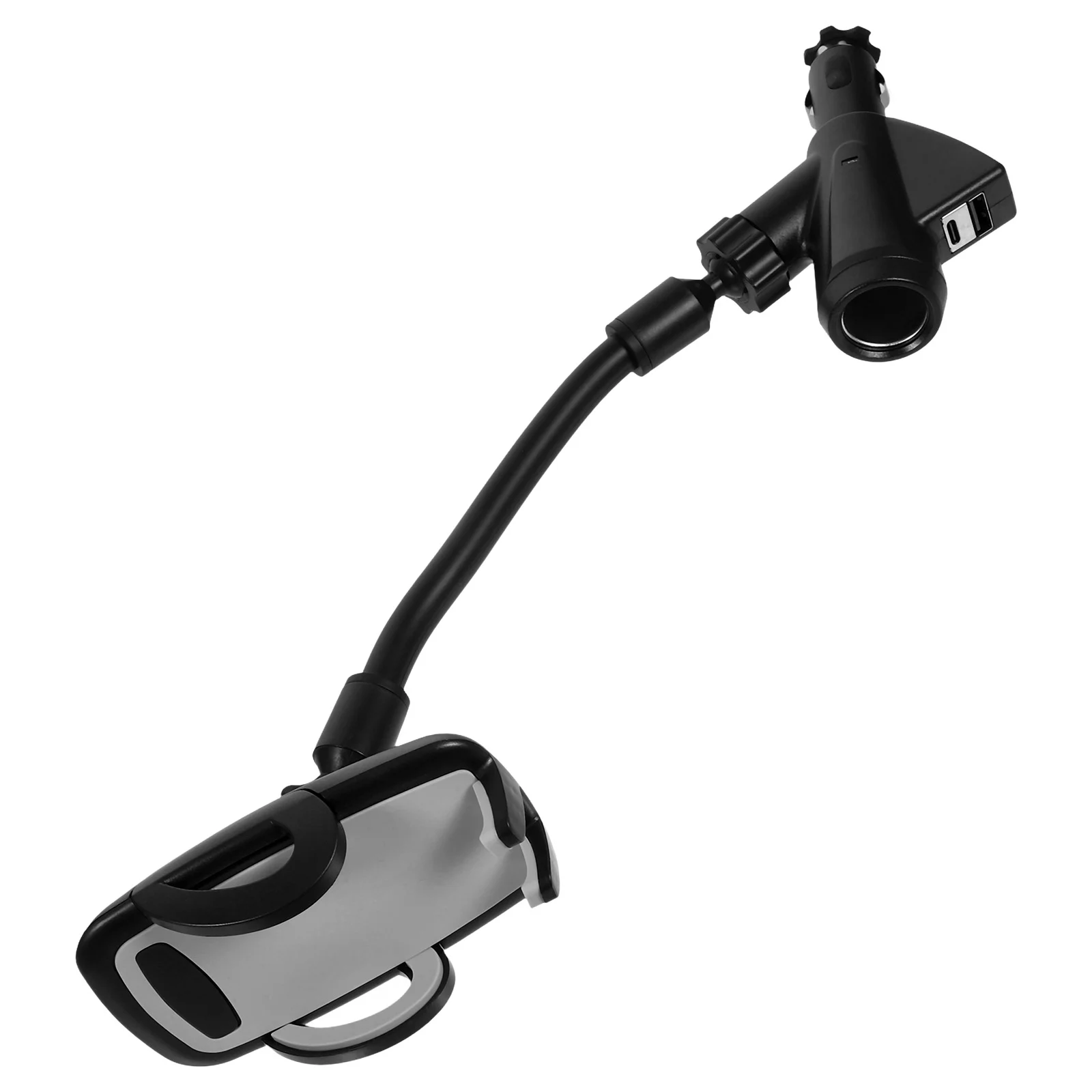 

Car Phone Holder Lighter Cup Bracket Mount Dual USB Port Travel
