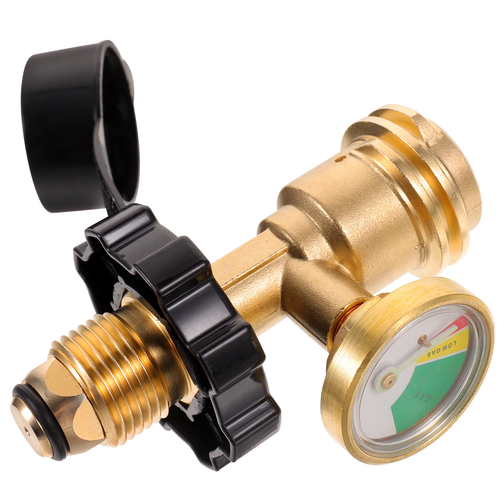 

Propane Tank Pressure Gauge Heater Hose Camping Gas Refill Tool Converter Brass Construction Lightweight Portable Safe Split Gas
