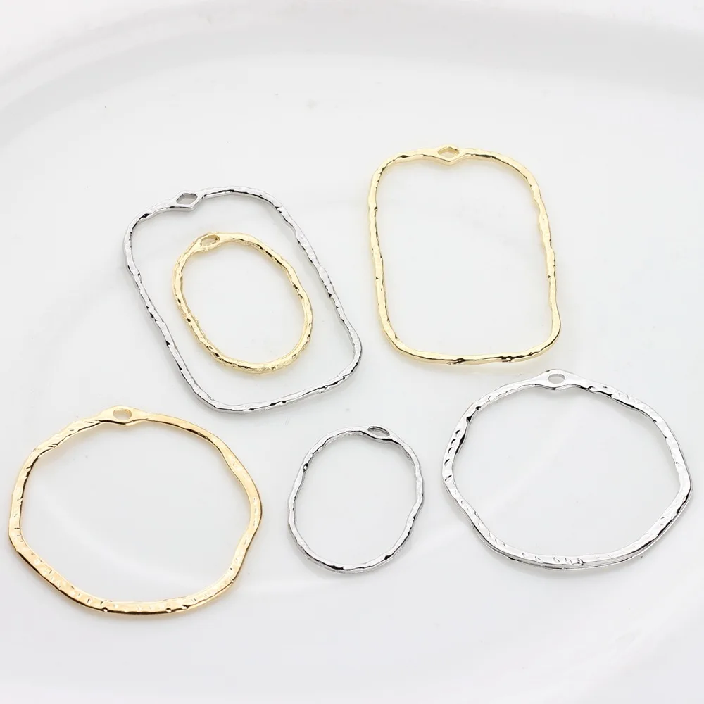 Chic Zinc Alloy Charms for Handmade Jewelry Geometric Hollow Pendants with Tribal Design