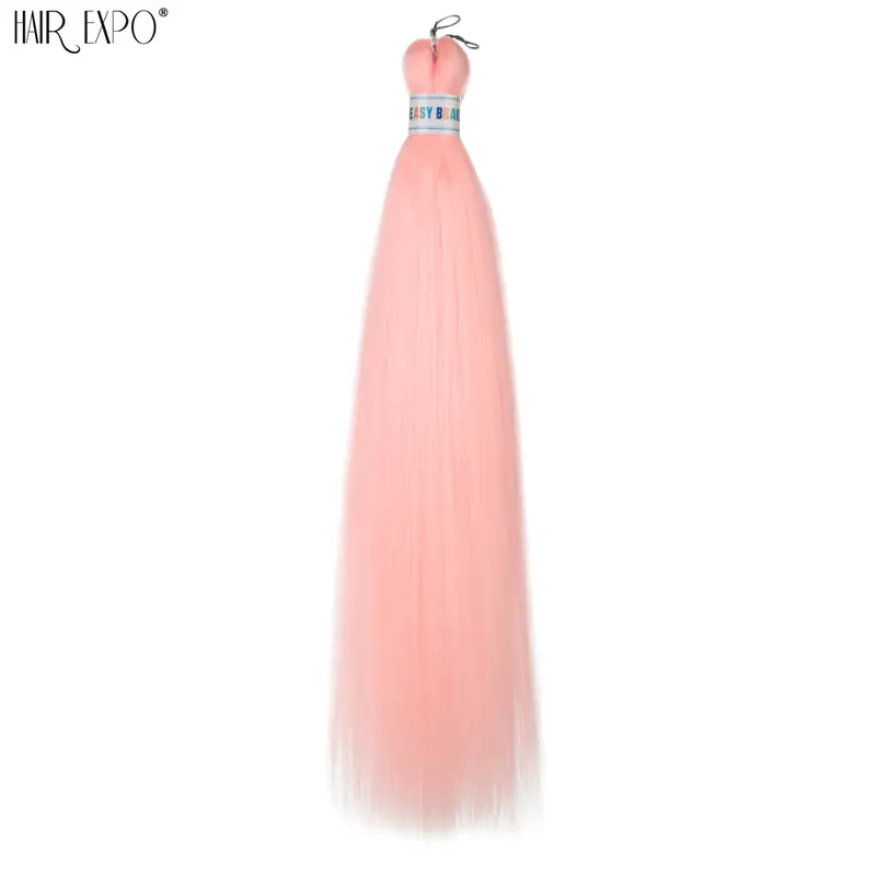 26Inch Easy Braids Hair Synthetic Colourful Pre Stretched Braiding Hair Extensions Jumbo Braids Ombre Yaki Long Straight Hair - Image 26