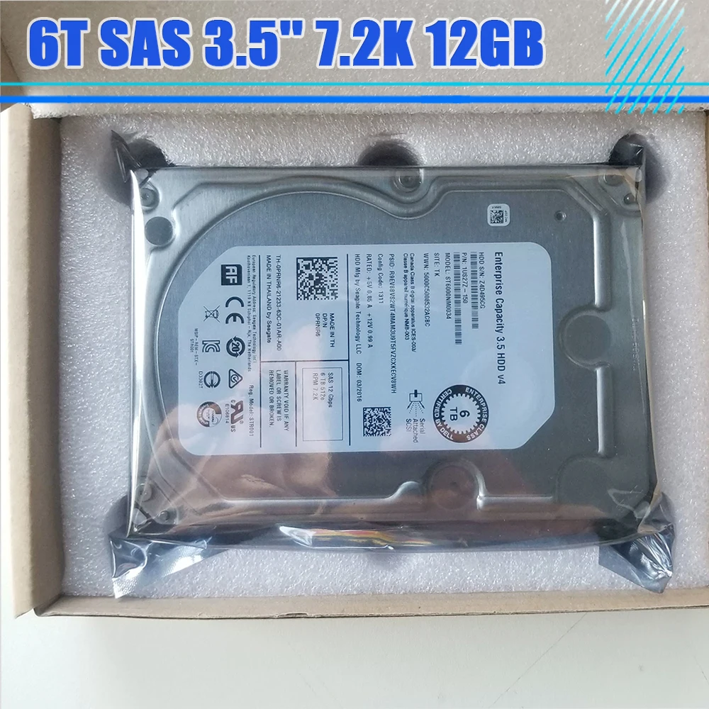 ST6000NM0034 6T SAS 3.5'' 7.2K 12GB HDD Server Hard Drive For Lenovo