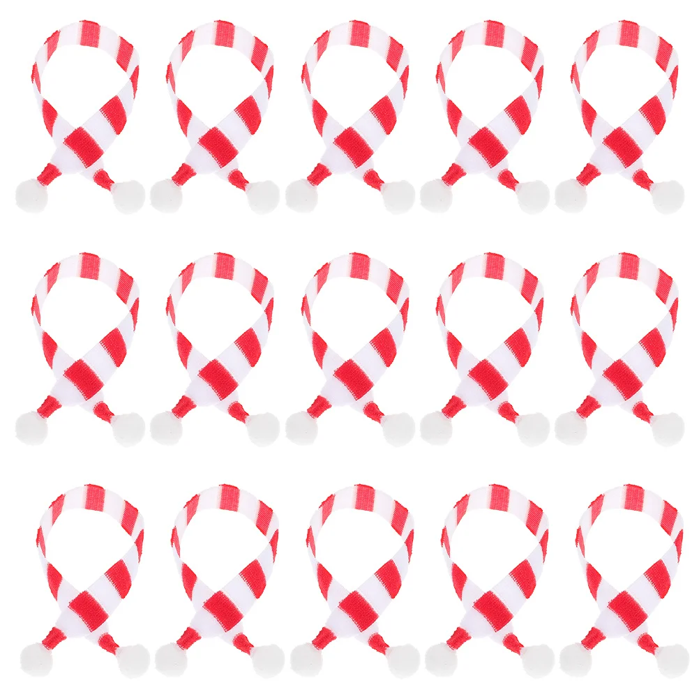 

24Pcs Christmas Decoration Scarves Mini Knitted for Holiday Crafts Soft Fabric Wine Bottle Ornament Xmas Tree Hanging