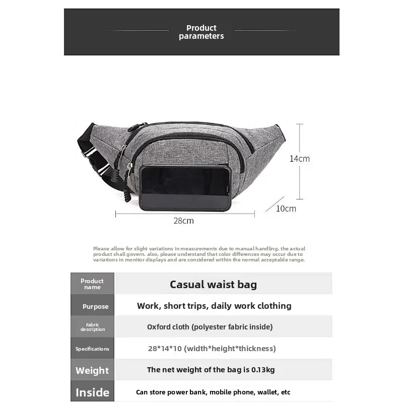 New Multi-layer Fanny Pack Men's Outdoor Sports Multi-functional Trend Wear-resistant Waterproof Mobile Phone Bag Cashier