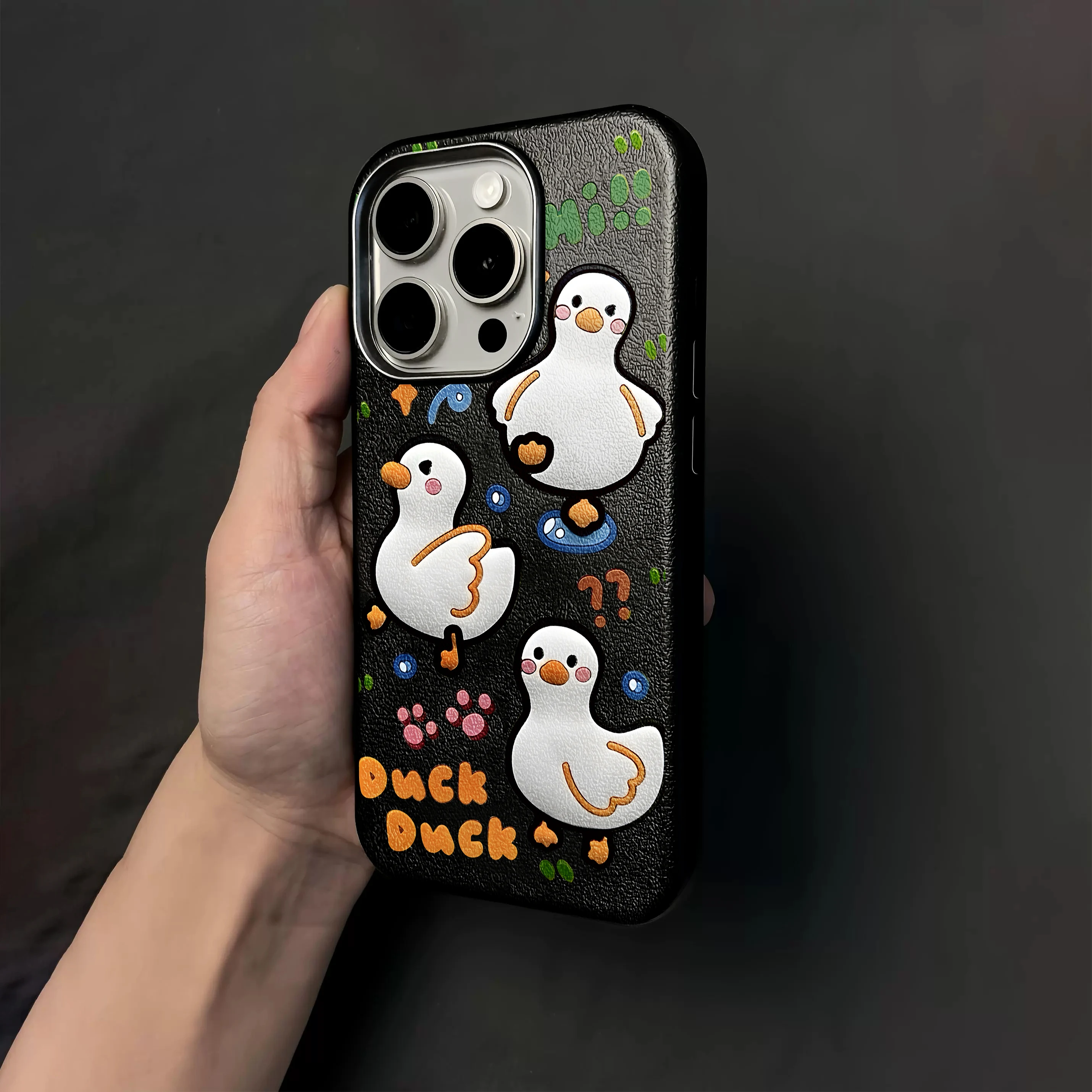 Niedliche Enten-Schutzhülle für iPhone 16 17 Pro Max Hüllen iPhone 17 11 12 13 ProMax 14 15 16 Plus 8 XS XR Stoßfeste Lederhülle – Detail 13