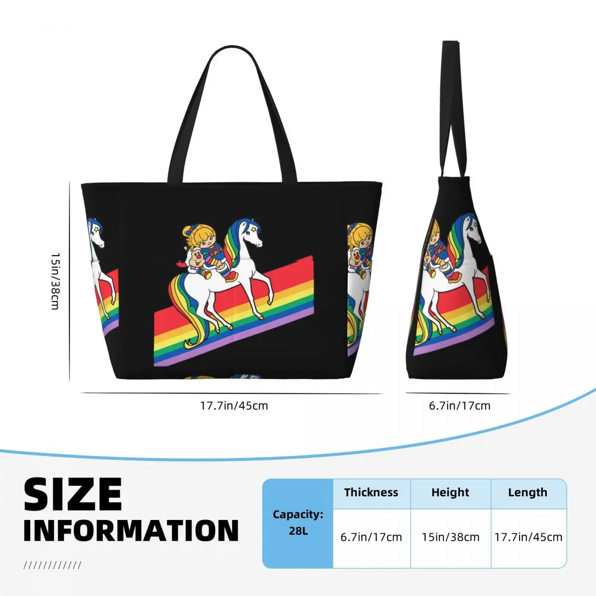 Rainbow Brite And Friends - Пляжная большая сумка в стиле ретро 80-х годов с героями мультфильмов Спортивная большая сумка для спортзала и йоги Женская дорожная сумка Сумка для фитнеса