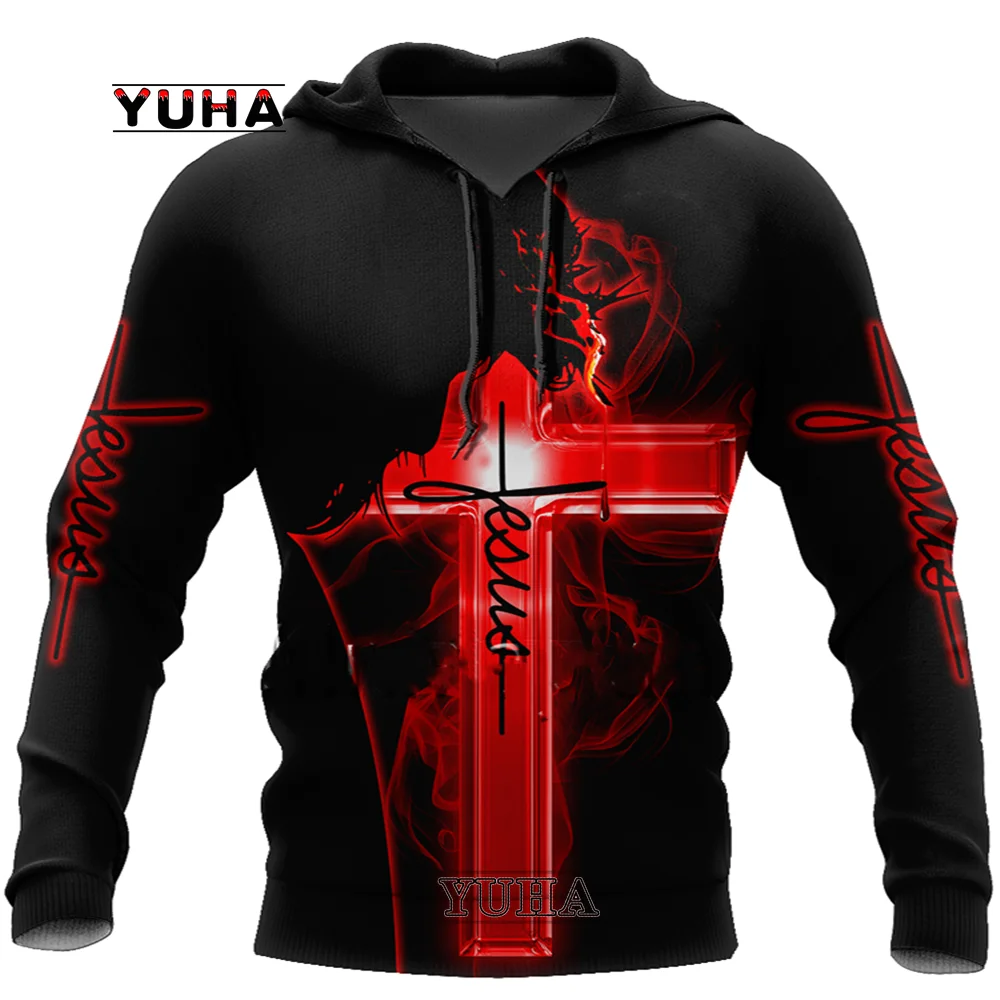 Sudadera con capucha con estampado 3D De León para hombres y mujeres, Sudadera con capucha Retro, chaqueta informal, Dios cristiano, Jesús, moda