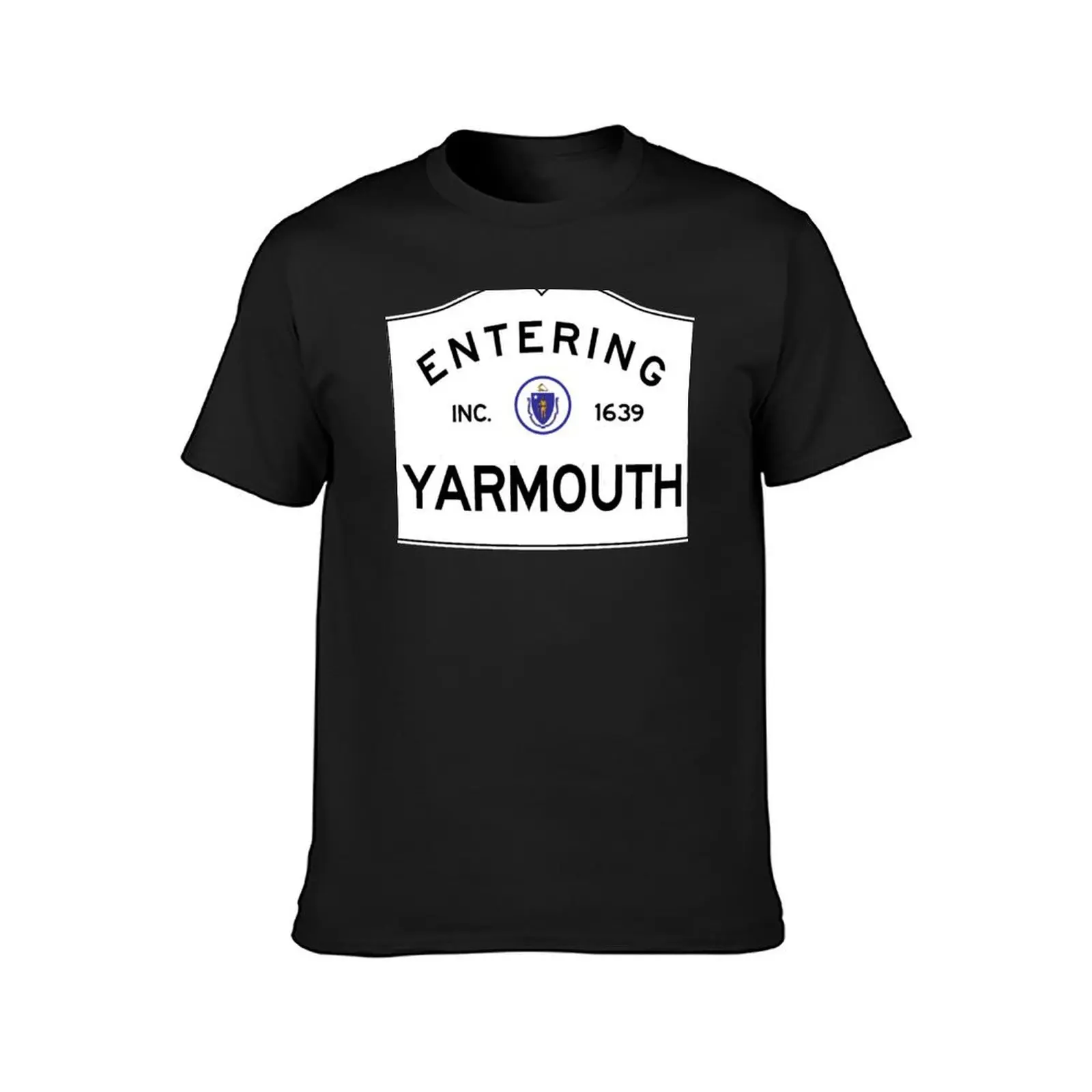 Entering Yarmouth Massachusetts - Commonwealth of Massachusetts Road Sign T-Shirt Blouse summer top men clothing