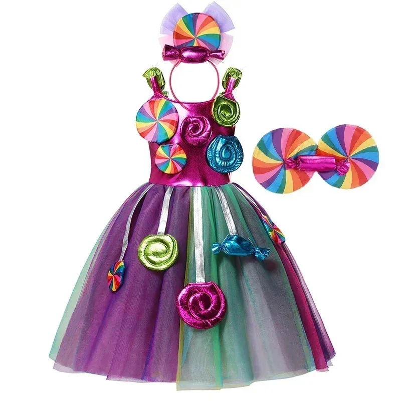 Children Candy Dresses Girls Princess Costumes Elegant Evening Party Tutu Prom Gown Dress Lollipop Clothing for Girls Purim
