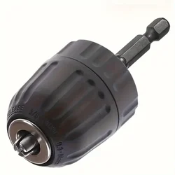 3/ 8inch Keyless Drill Chuck Adapter - Quick Connection, 0.8-10mm Hex Shank, Suitable for Impact Drivers, Non-Electric Metal Converter with 3/8-24Unf Bracket - Essential Accessory for Electric Drills