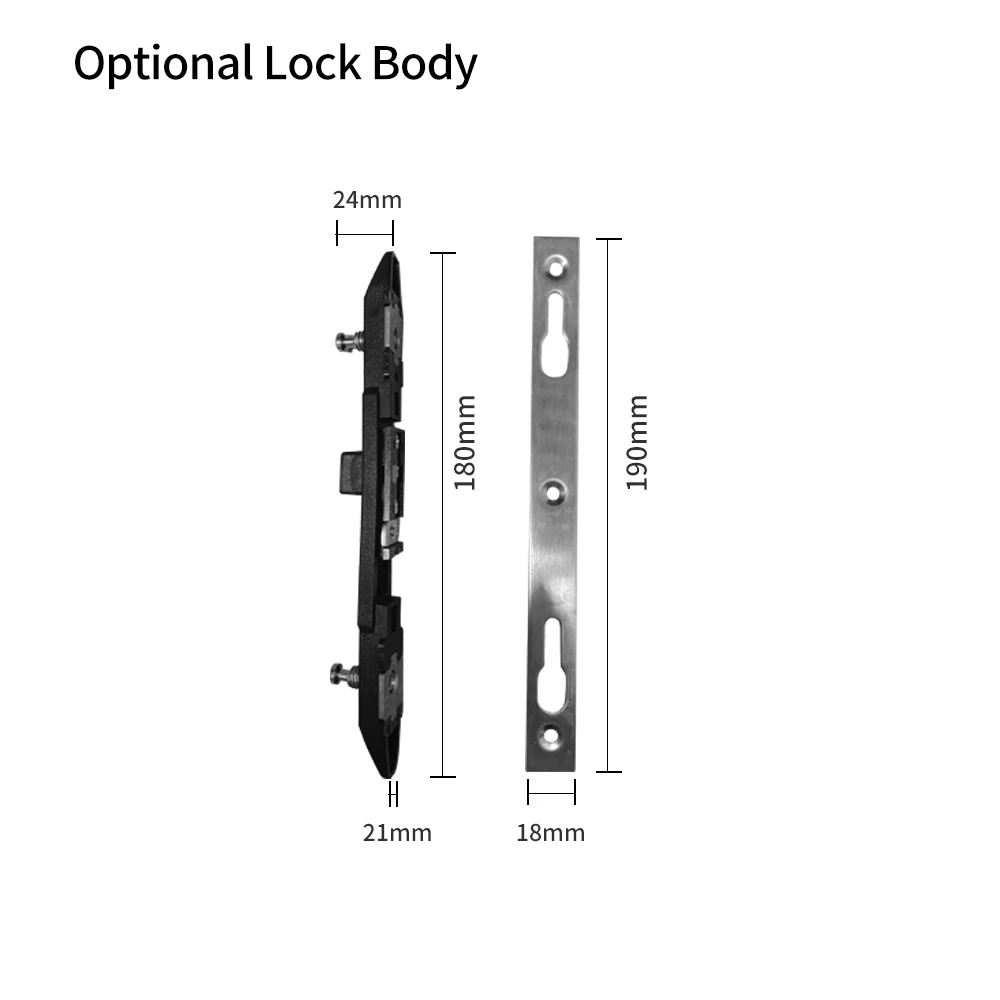 2023 New Design Smart Lock Door Slim Window Aluminum Sliding Glass Door Fingerprint Slim Security Lock for Tuya App