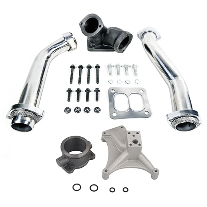 OEM Custom Powerstroke Turbo Exhaust Pipe Heavy Duty Bellowed Up Pipe Kit Turbo Pedestal & Exhaust