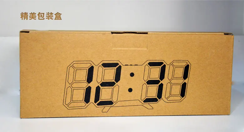 

3D electronic hollow clock living room wall hanging light family large display digital display creative digital wall light led