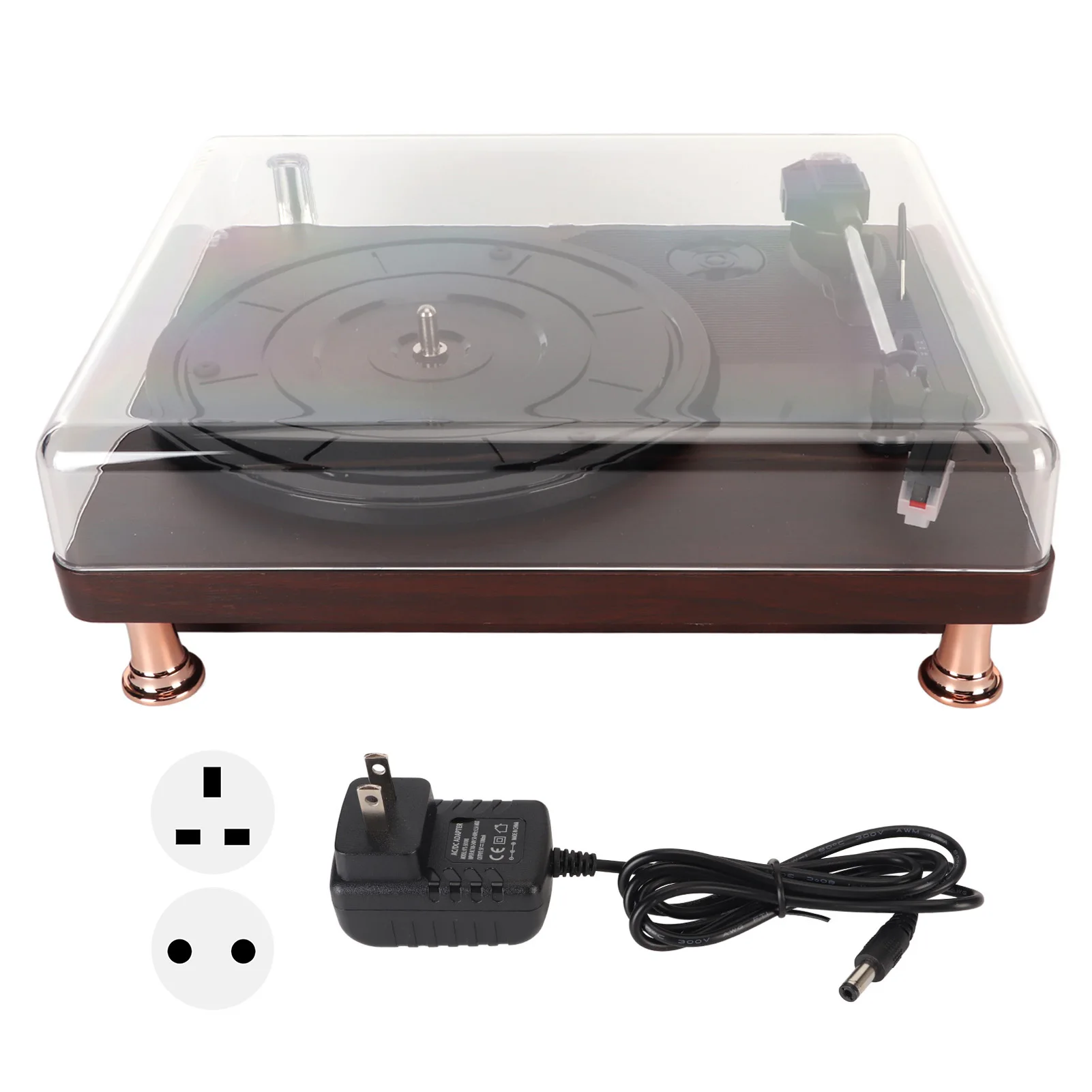 Vinyl Record Player 3 Speed Built in Stereo Speaker Vintage Turntable Phonograph with Dust Cover for Home