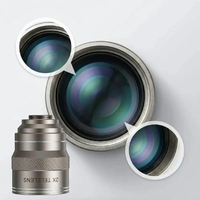 Travel Friendly 2X Smartphone Telephoto Lens 17mm Thread Mount Metal Construction Clip on Camera Lens for Portrait Concert