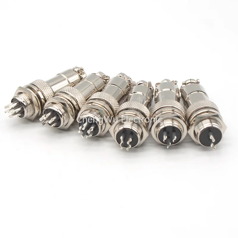 1set GX16 Aviation Connector 2Pin 3Pin 4Pin 5Pin 6Pin 16mm Circular Male&Female Wire Panel Connectors Socket Plug