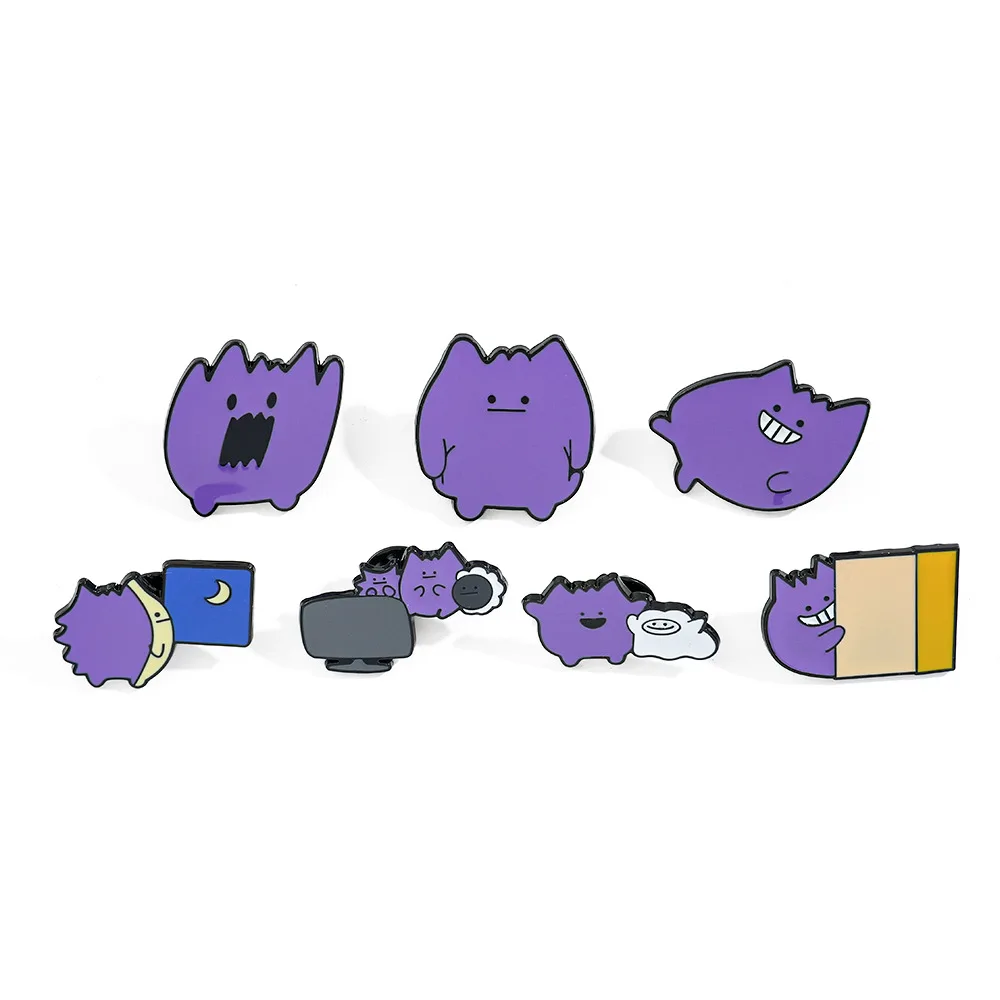 Anime-Brosche Niedlicher Cartoon Gengar Emaille-Pin Anime-Metallabzeichen Schmuck Rucksack Kleidung Accessoires Geschenk